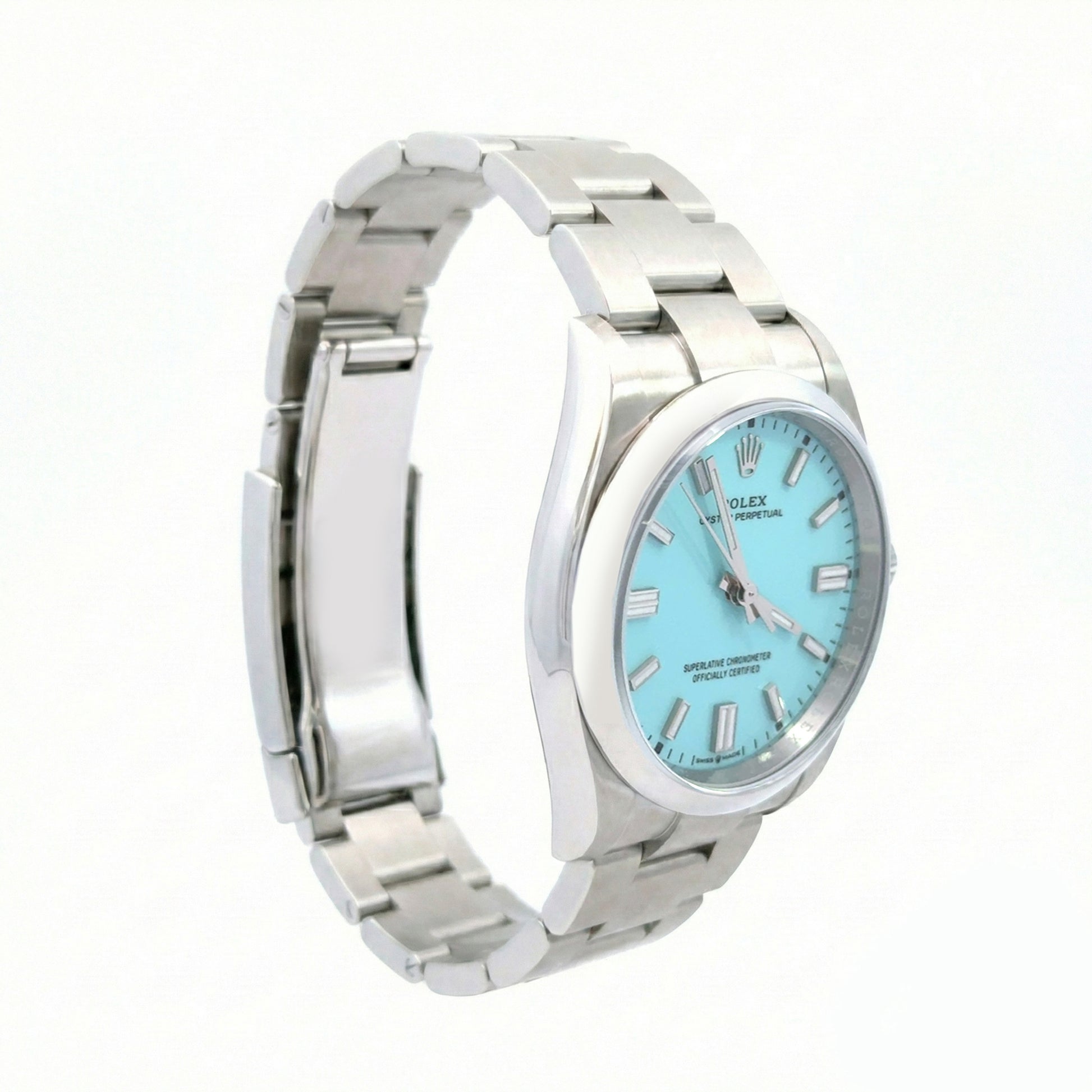 126000 ROLEX OYSTER PERPETUAL 36MM TURQUOISE DIAL OYSTER BRACELET, BLUE TIFFANY ROLEX OP NEW, FULL SET NEW ROLEX, UNISEX ROLEX. 