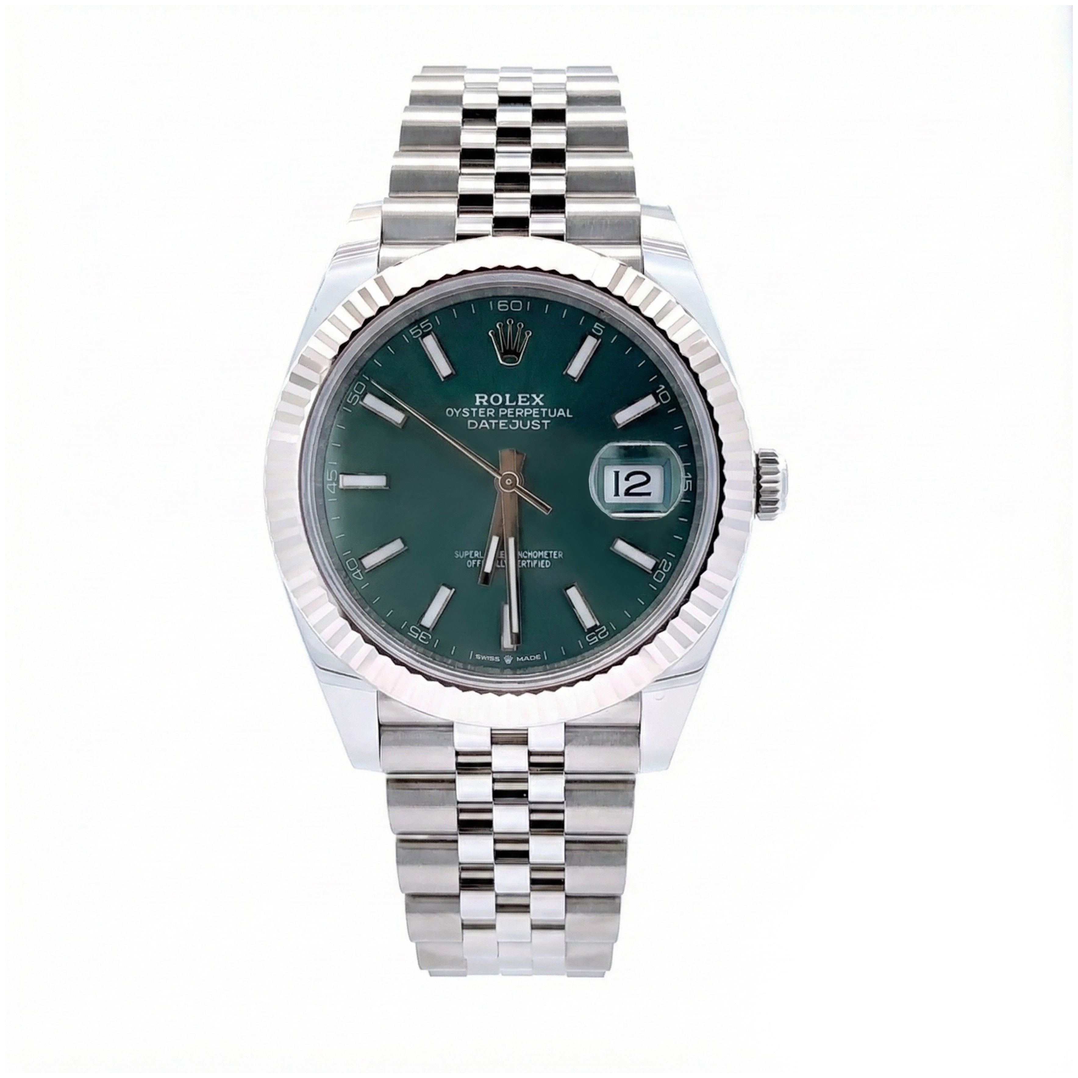 Rolex Datejust 41mm 126334 Mint Green Index with Stainless Steel