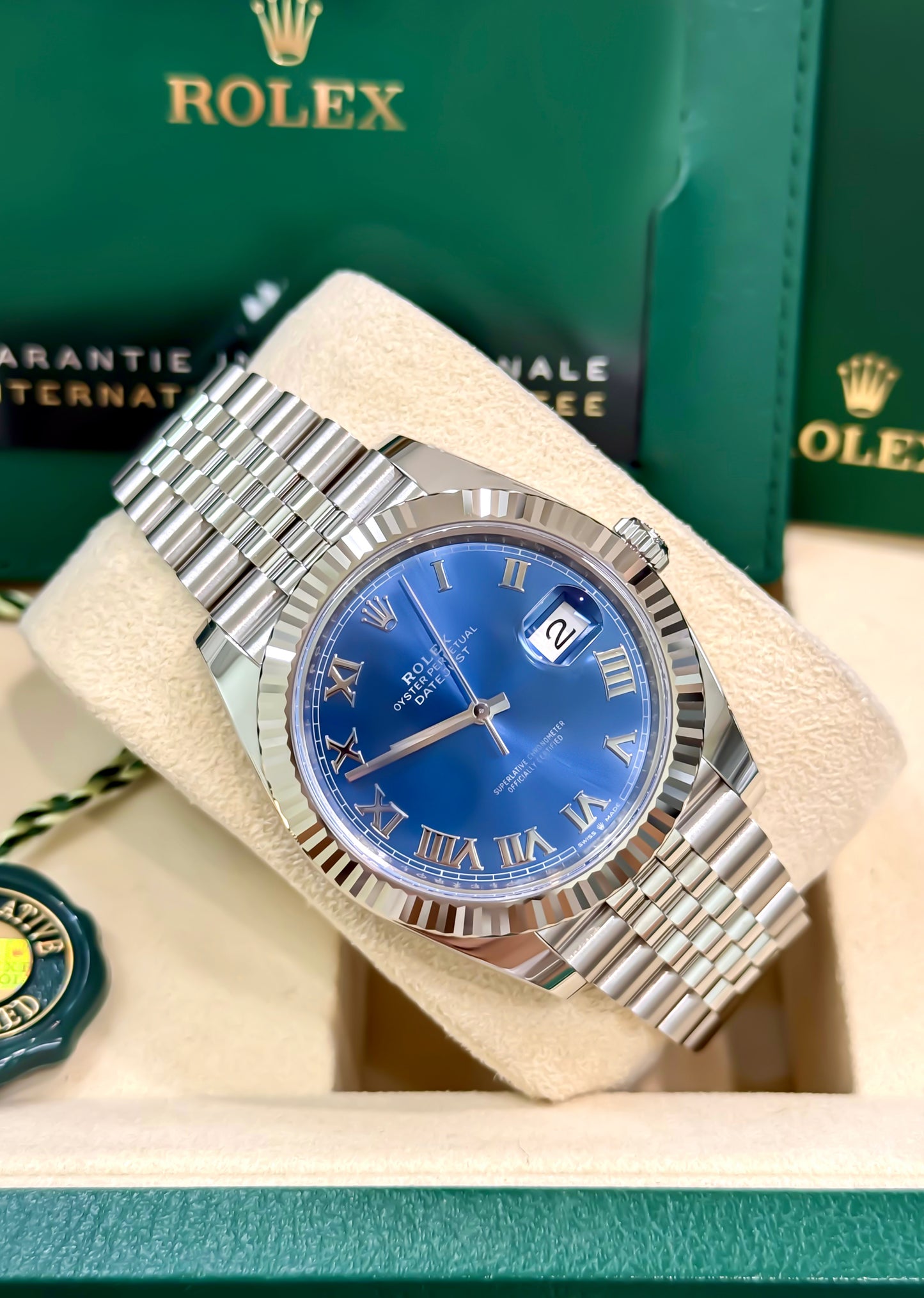 Rolex Date Just 41mm 126334 Blue Roman Numeral Dial with Stainless Steel Jubilee Band New, DATE just 2, date just II
