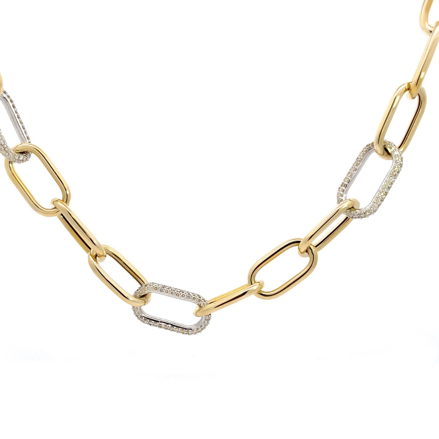 Trendy Diamond Paperclip Necklace
