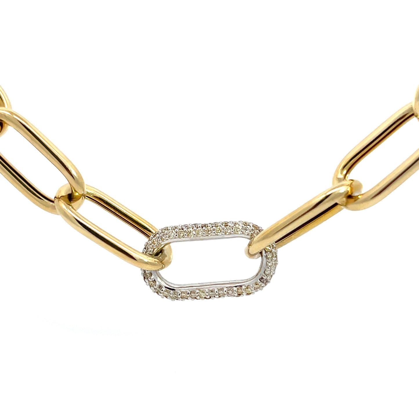 Trendy Diamond Paperclip Necklace