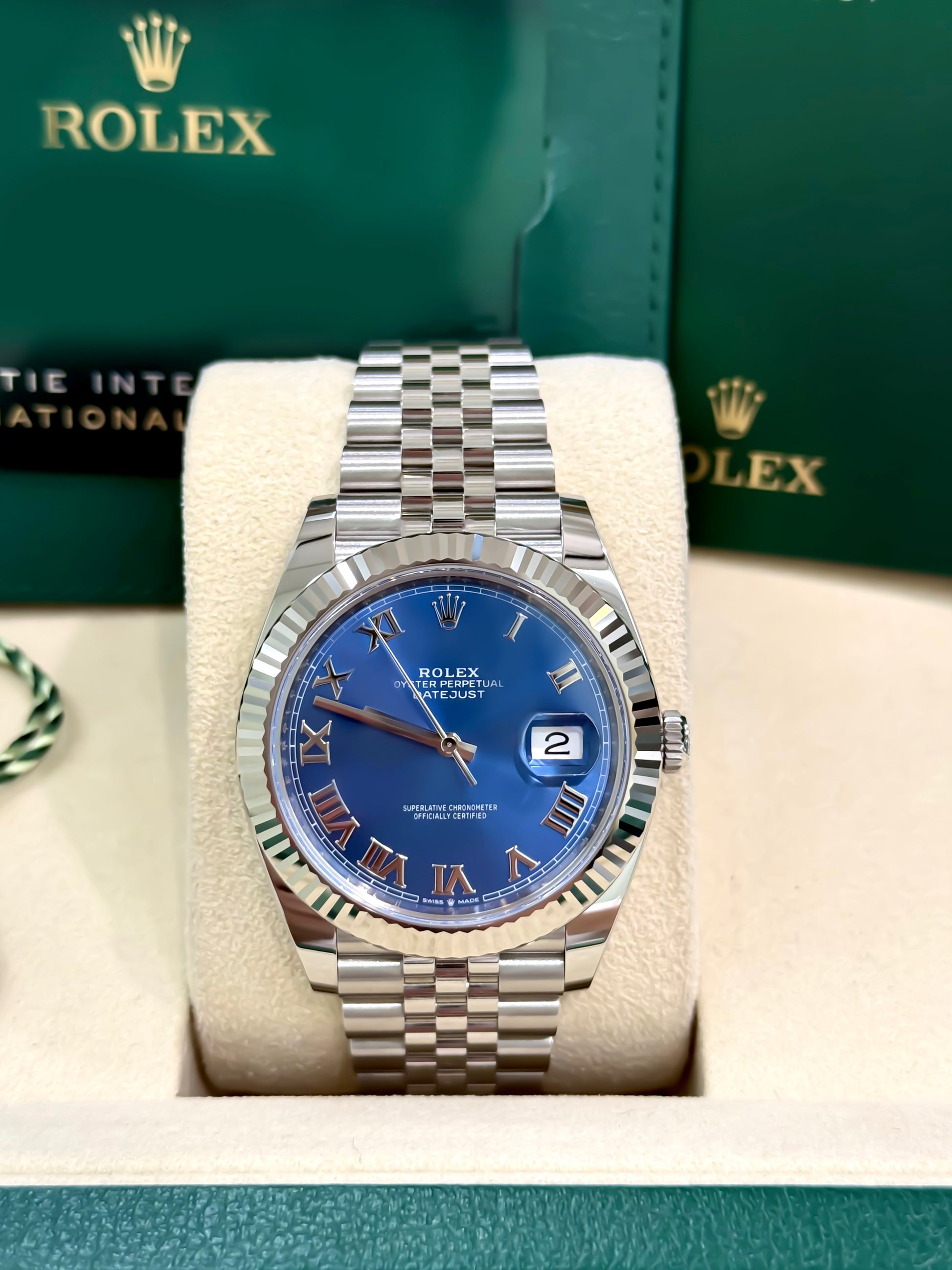 Rolex Date Just 41mm 126334 Blue Roman Numeral Dial with Stainless Steel Jubilee Band New, DATE just 2, date just II