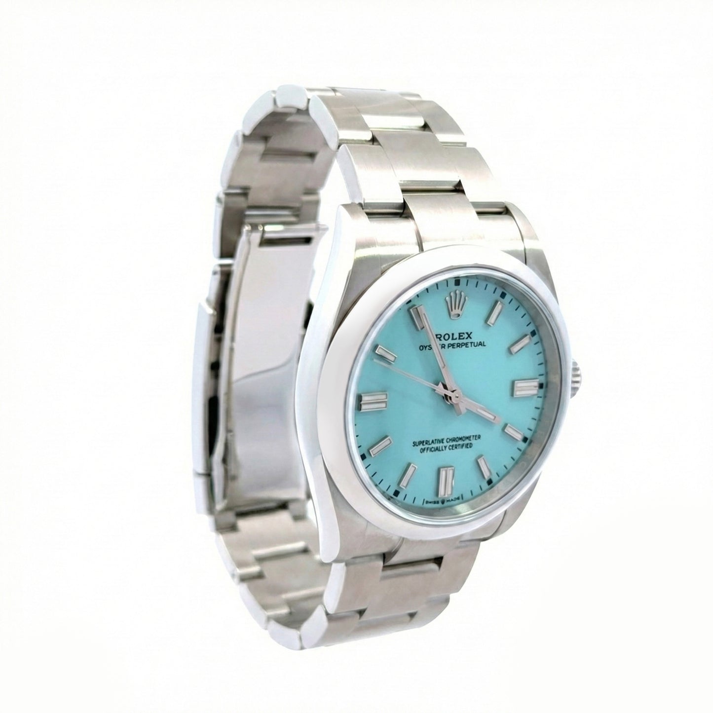126000 ROLEX OYSTER PERPETUAL 36MM TURQUOISE DIAL OYSTER BRACELET, BLUE TIFFANY ROLEX OP NEW, FULL SET NEW ROLEX, UNISEX ROLEX. 