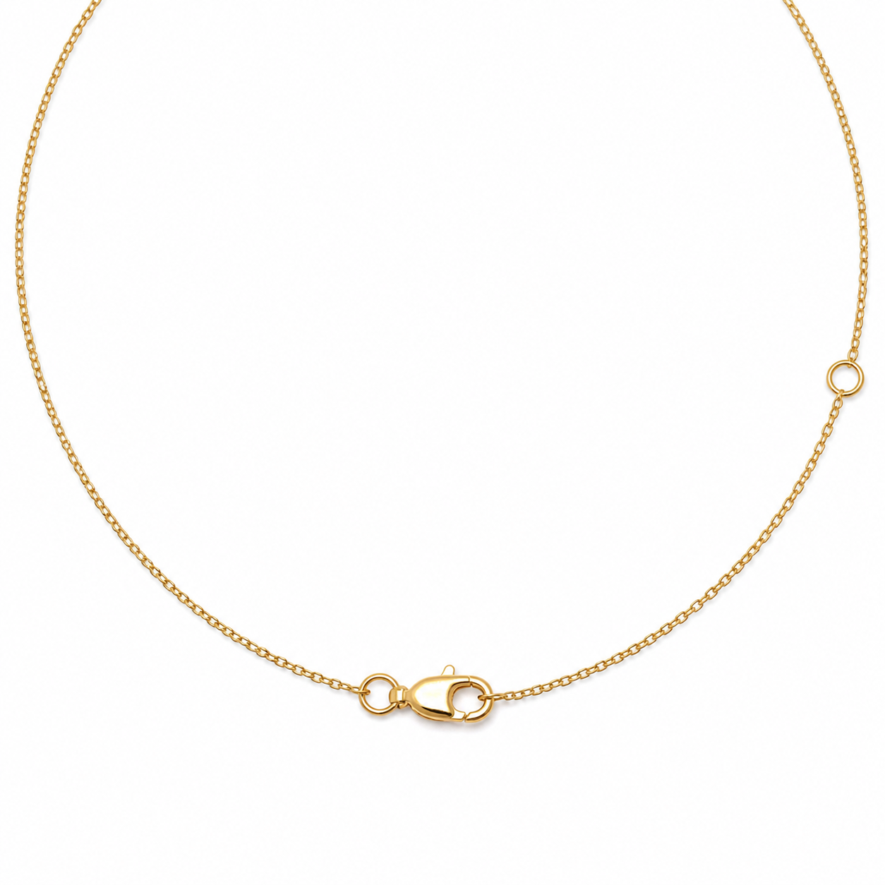 14K Solid Yellow Gold Chain with Baguette Diamond Pendant