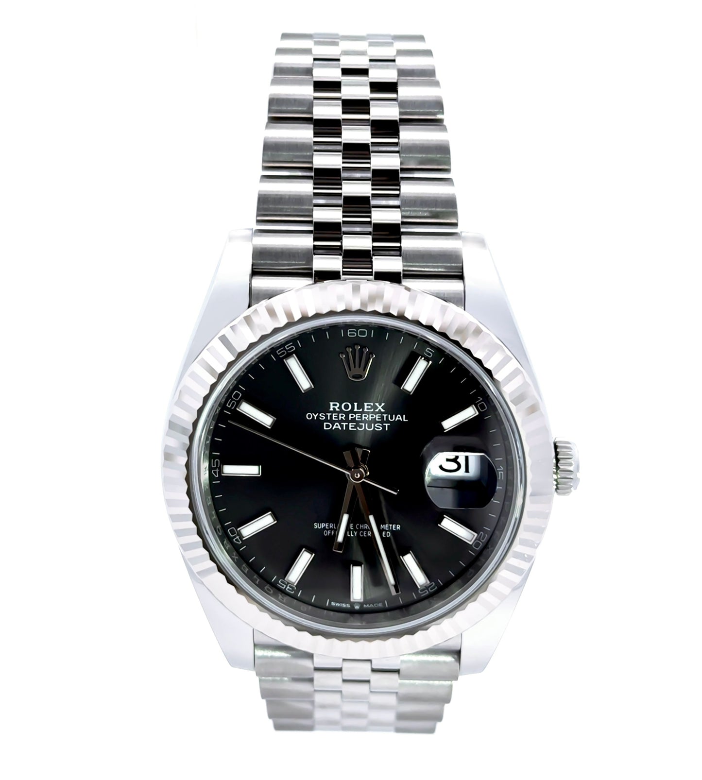 Rolex Date Just 41mm 126334 Black Index Dial with Stainless Steel Jubilee Band New, date just 2 Rolex. Date just II. Black stick dial. 