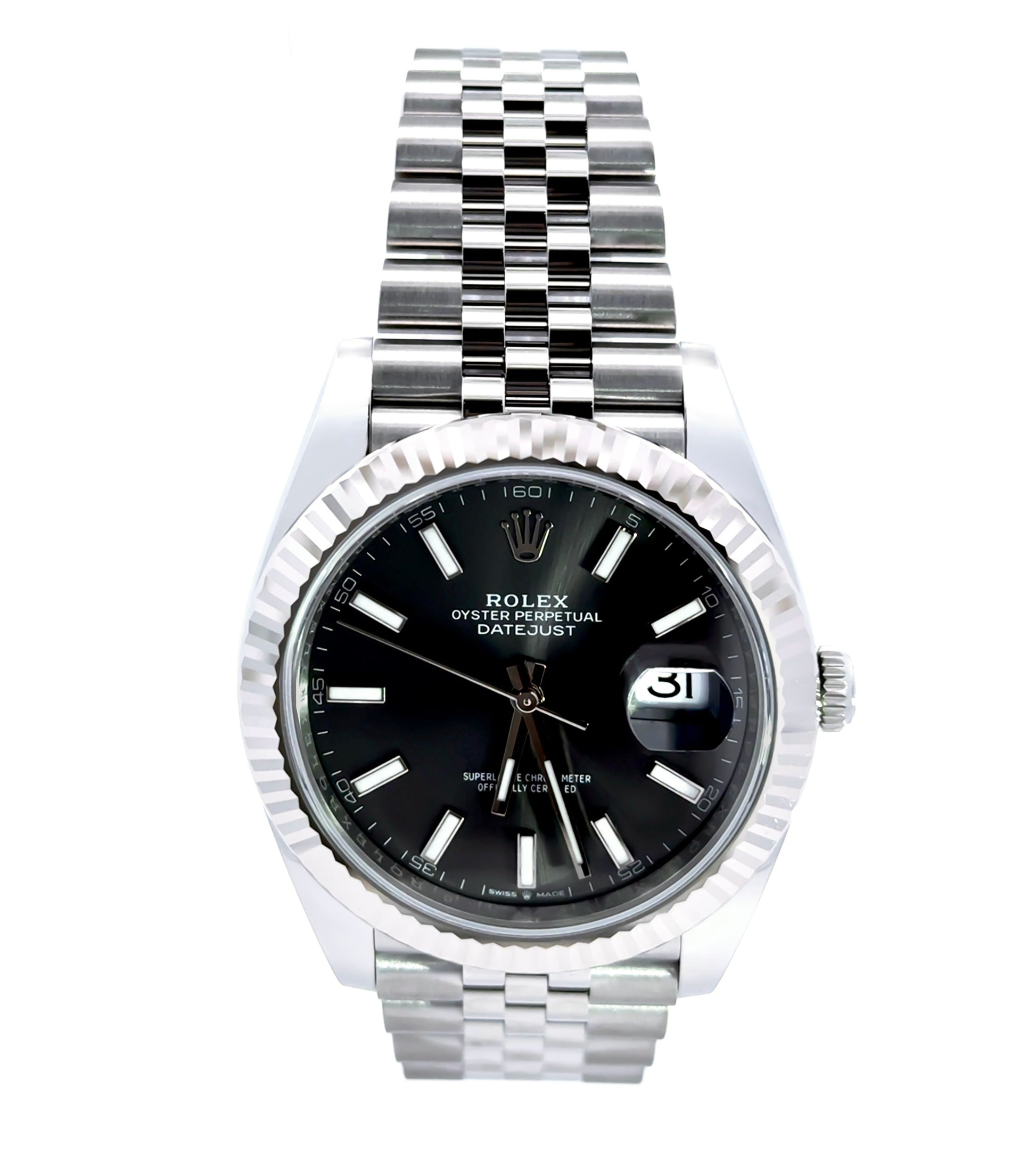 Rolex Date Just 41mm 126334 Black Index Dial with Stainless Steel Jubilee Band New, date just 2 Rolex. Date just II. Black stick dial. 
