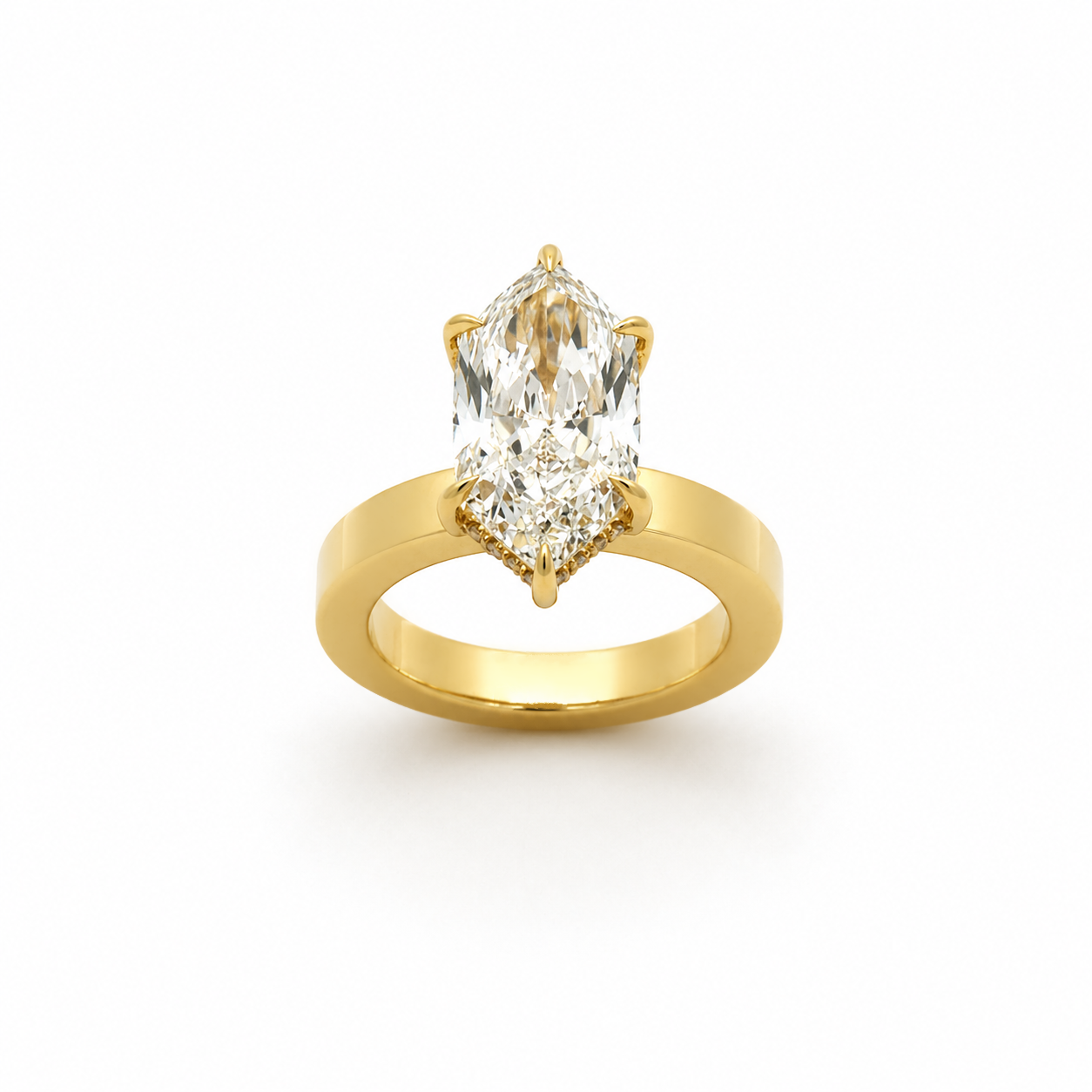5.60CT Marquise Shape IGI Certified Lab-Grown Diamond with Initials on the Band Engagement Ring