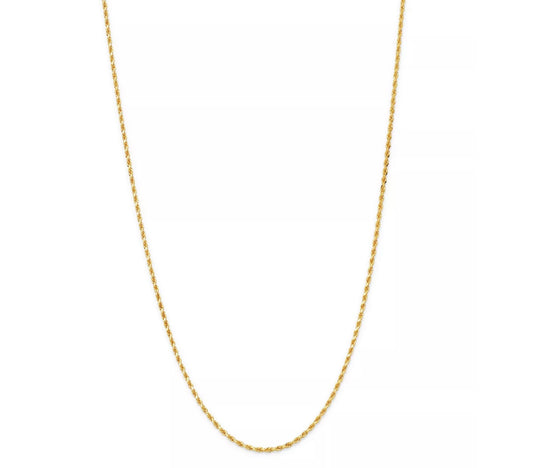 Solid Rope Link Chain Necklace in 14K Yellow Gold