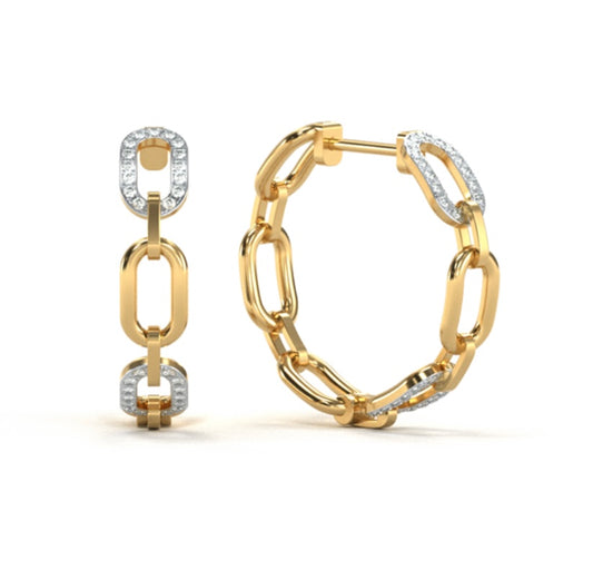 Rectangular Diamond Chain Link Hoops