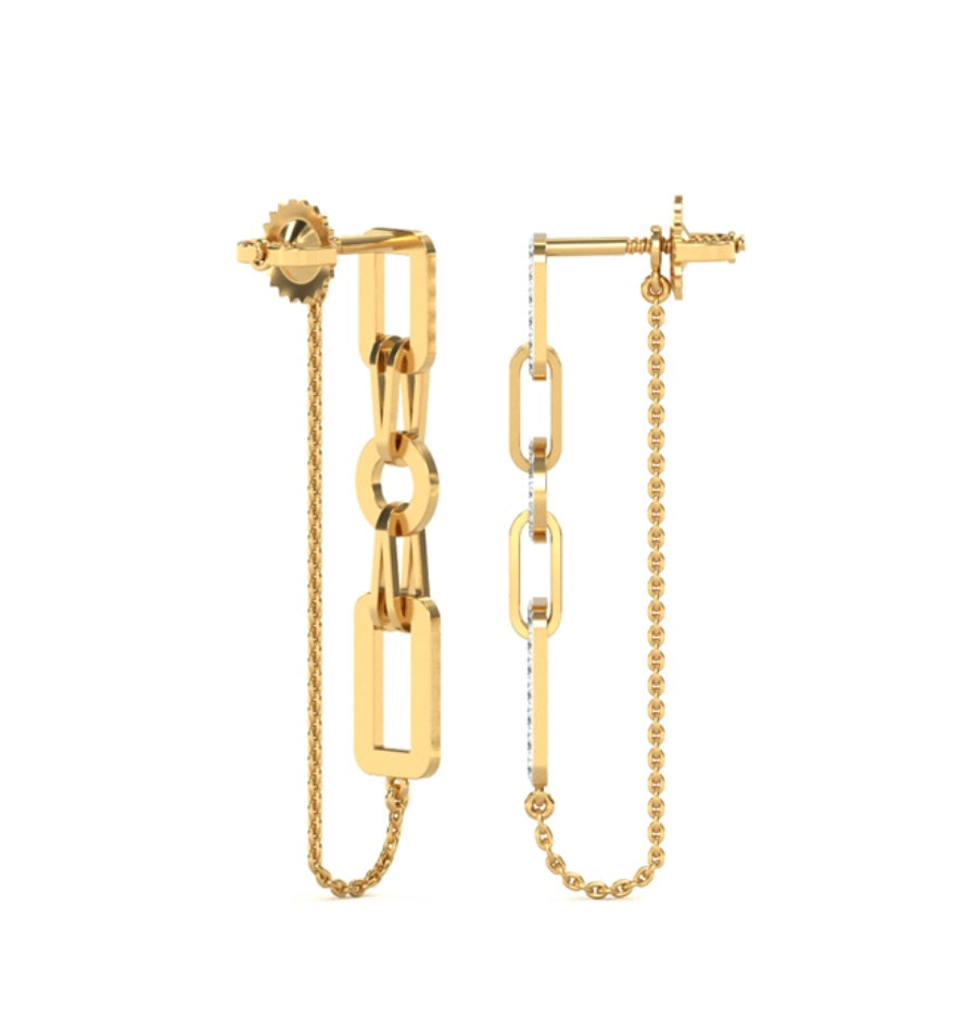 Interlink Diamond Link Chain Danglers Earrings