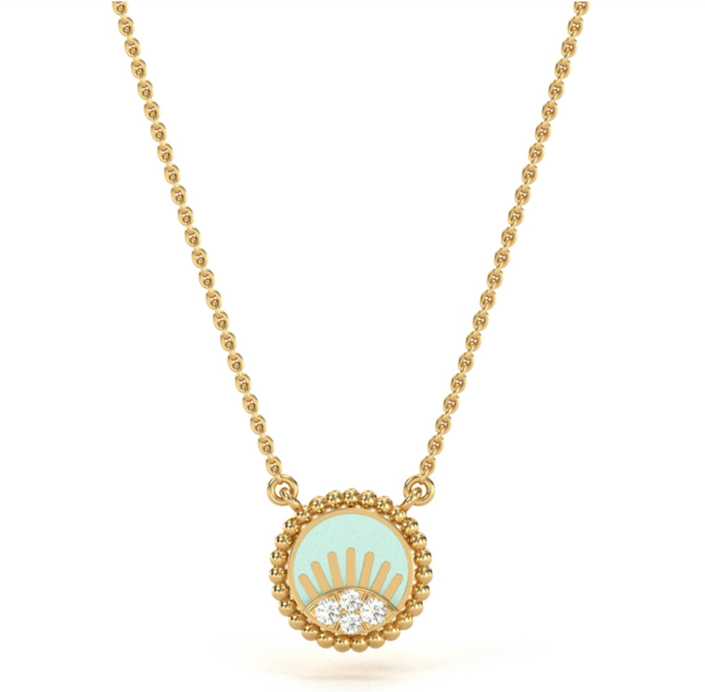 The Sparkling Sun & Moon Spheroid Diamond Necklace