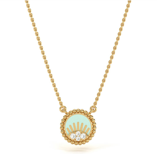 The Sparkling Sun & Moon Spheroid Diamond Necklace