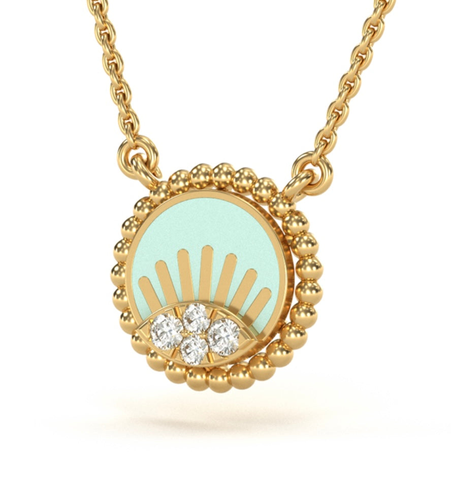 The Sparkling Sun & Moon Spheroid Diamond Necklace