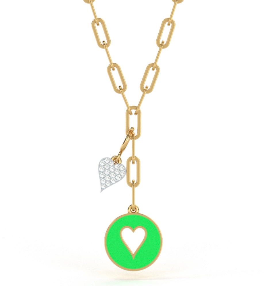 Admire Diamond Love Heart Chain Link Necklace