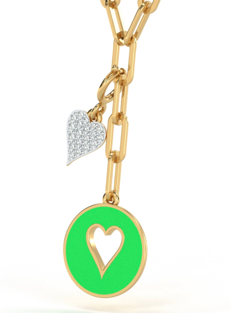 Admire Diamond Love Heart Chain Link Necklace