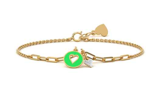 Admire Diamond Love Heart Chain Link Bracelet