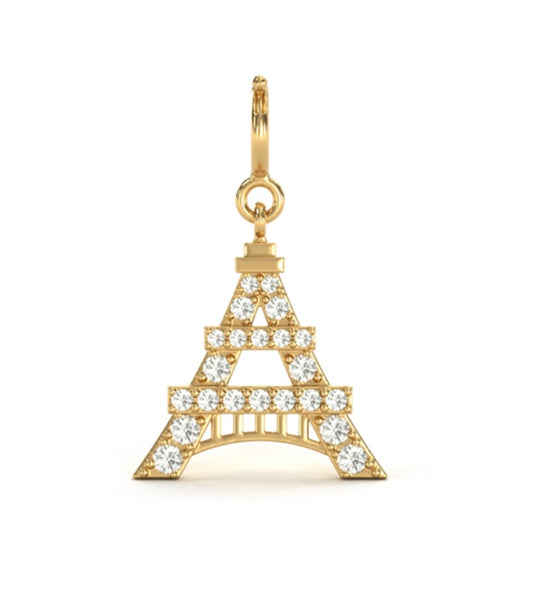 Diamond Eiffel Tower Charm