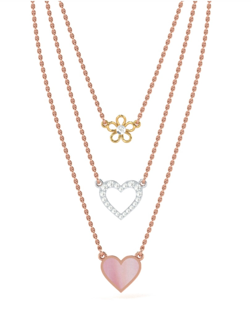 Valentines's Day Mother-Of-Pearl Diamond Necklace