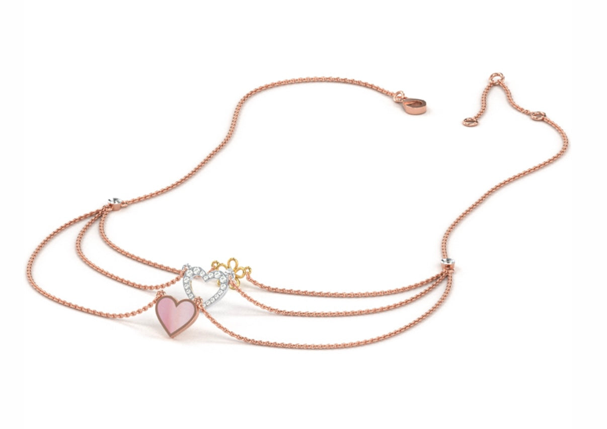 Valentines's Day Mother-Of-Pearl Diamond Necklace