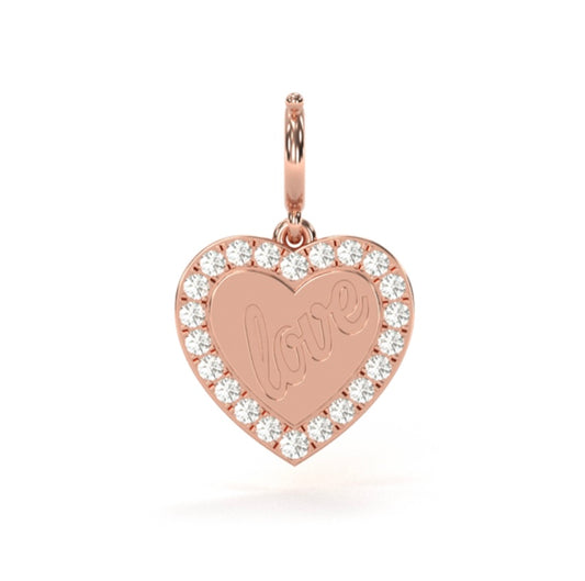 Love Heart Diamond Charm