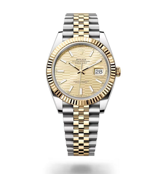 Rolex Date-just 41mm 126333 with Champagne Fluted Motif Index Dial and Jubilee Bracelet Watch