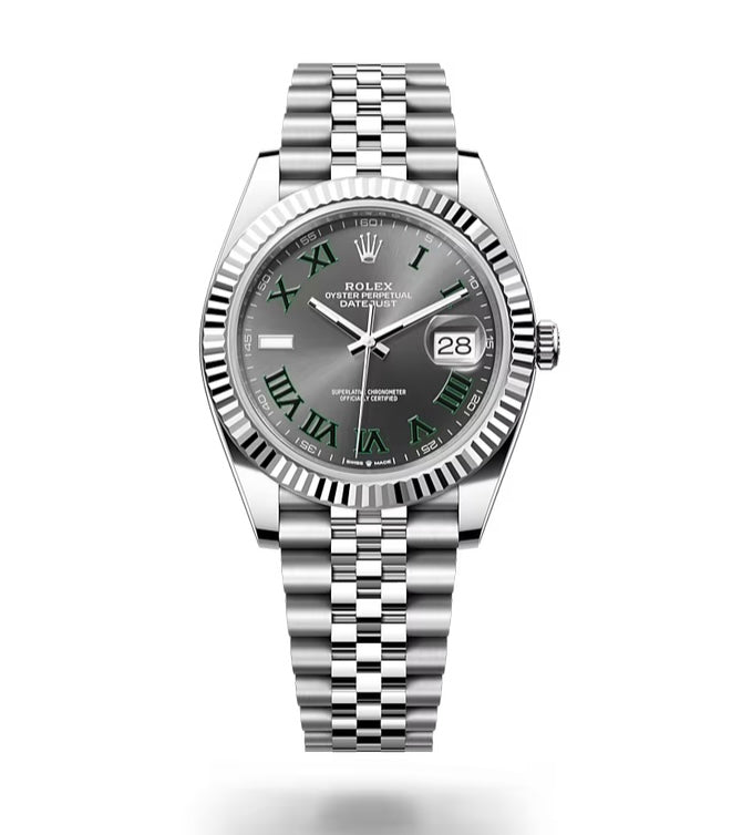 Rolex Date Just 41mm 126334 Wimbledon Dial with Stainless Steel Jubilee Band