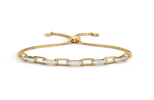 Diamond Link Chain Bolo Bracelet