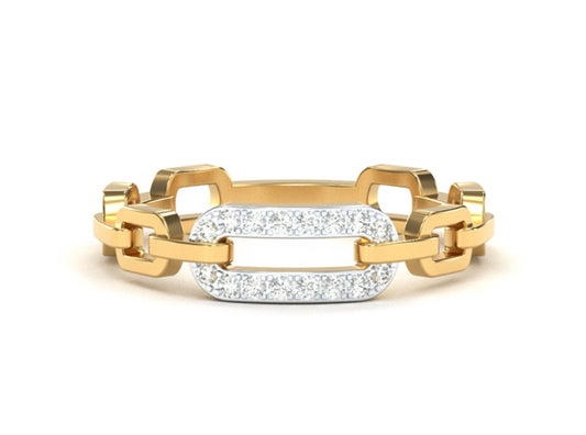 Rectangular Link Diamond Ring