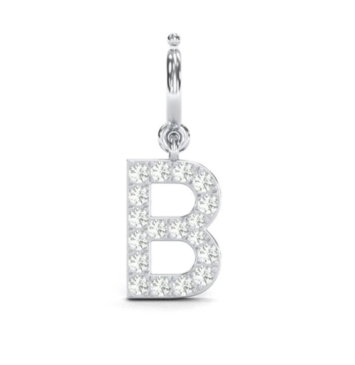 8mm Diamond Initial Charm "B"