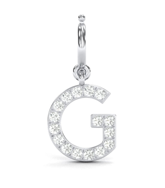 8mm Diamond Initial Charm "G"