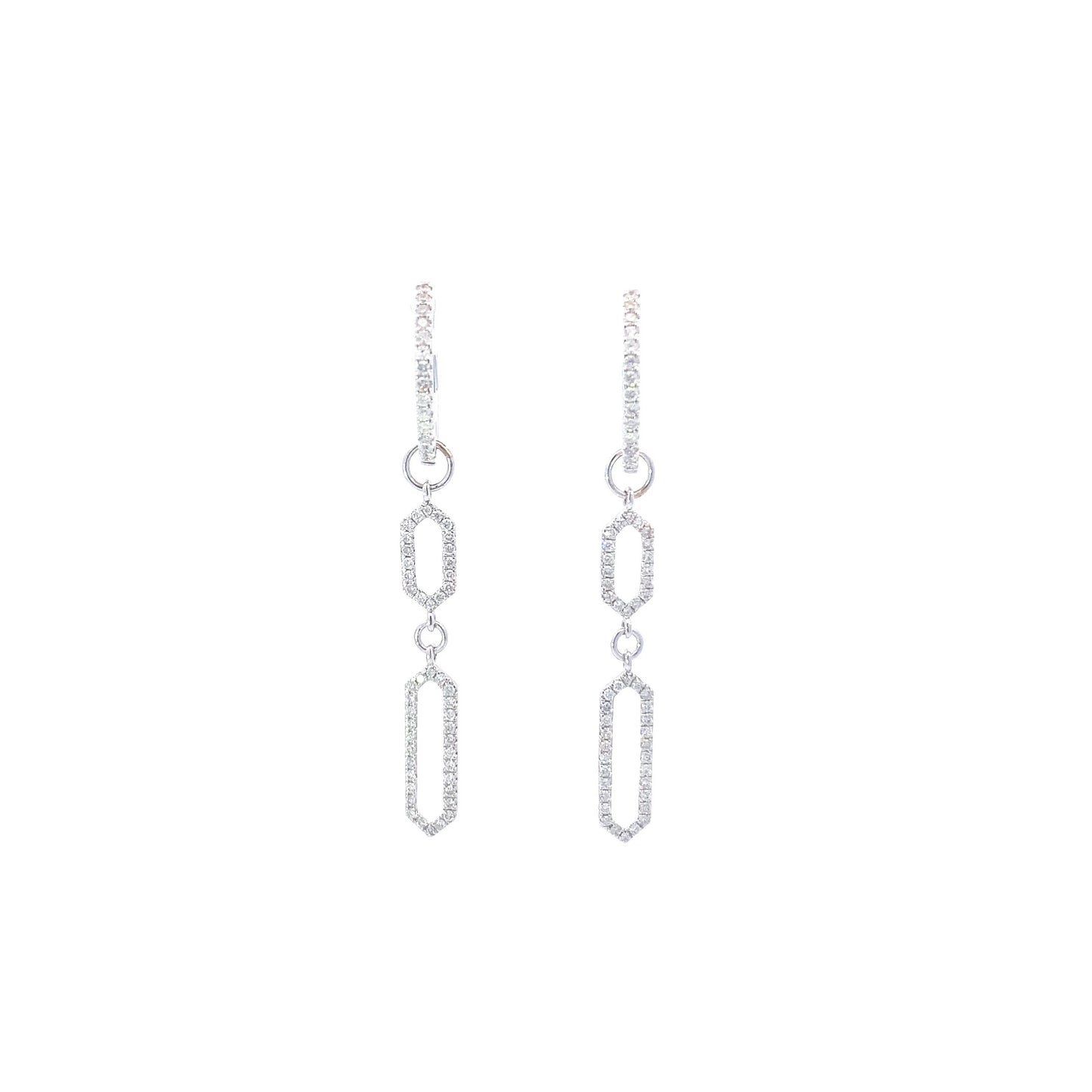 14K White Gold Diamond Earrings