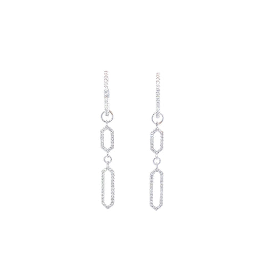 14K White Gold Diamond Earrings