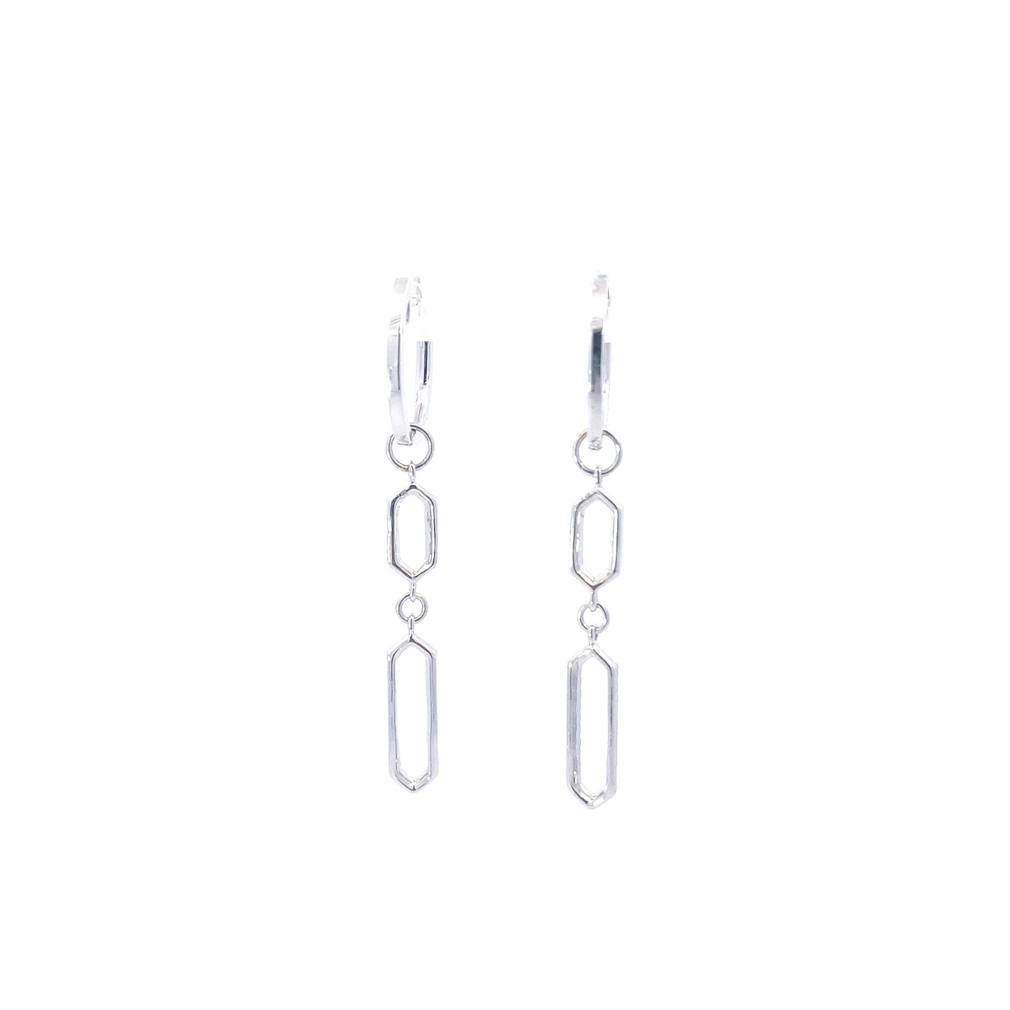 14K White Gold Diamond Earrings