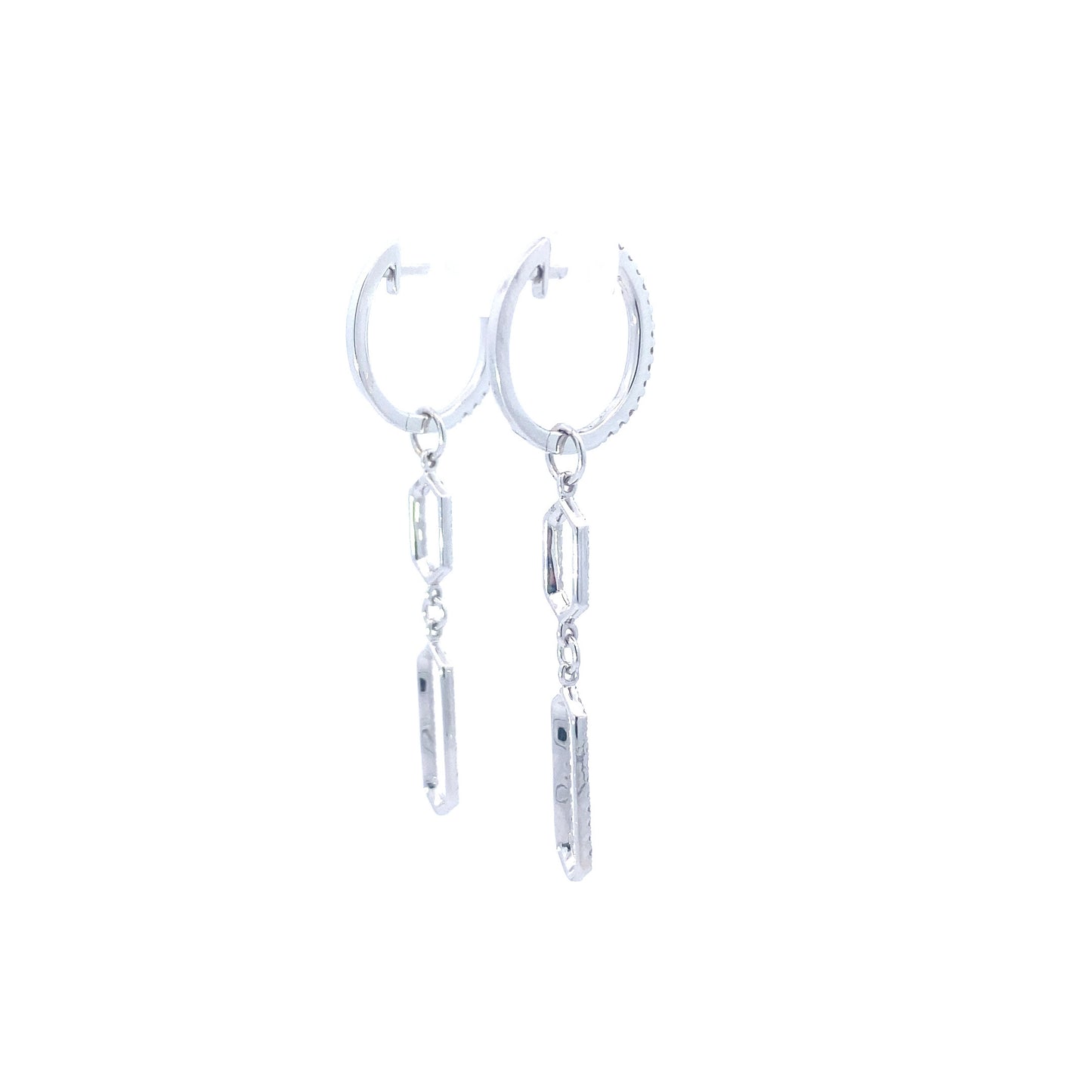 14K White Gold Diamond Earrings