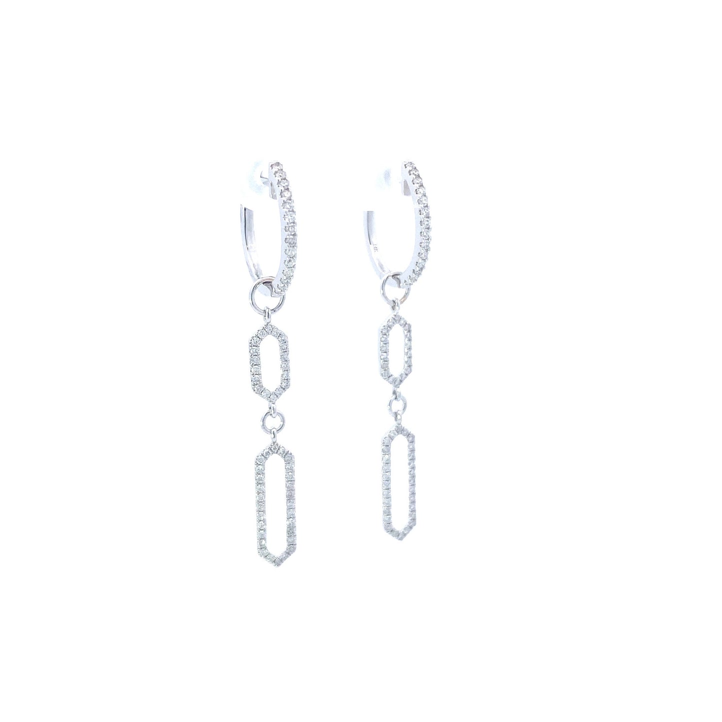 14K White Gold Diamond Earrings