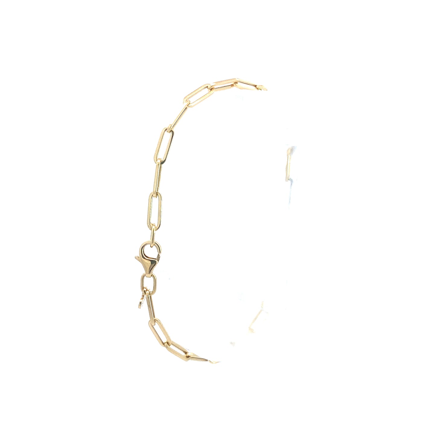 18K Yellow Gold Diamond Paperclip Bracelet