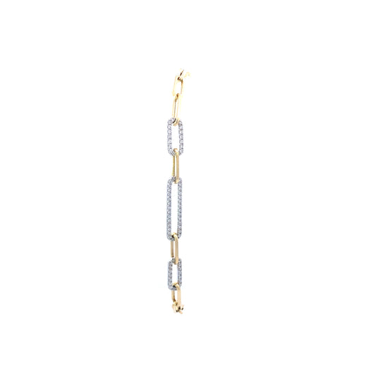 18K Yellow Gold Diamond Paperclip Bracelet