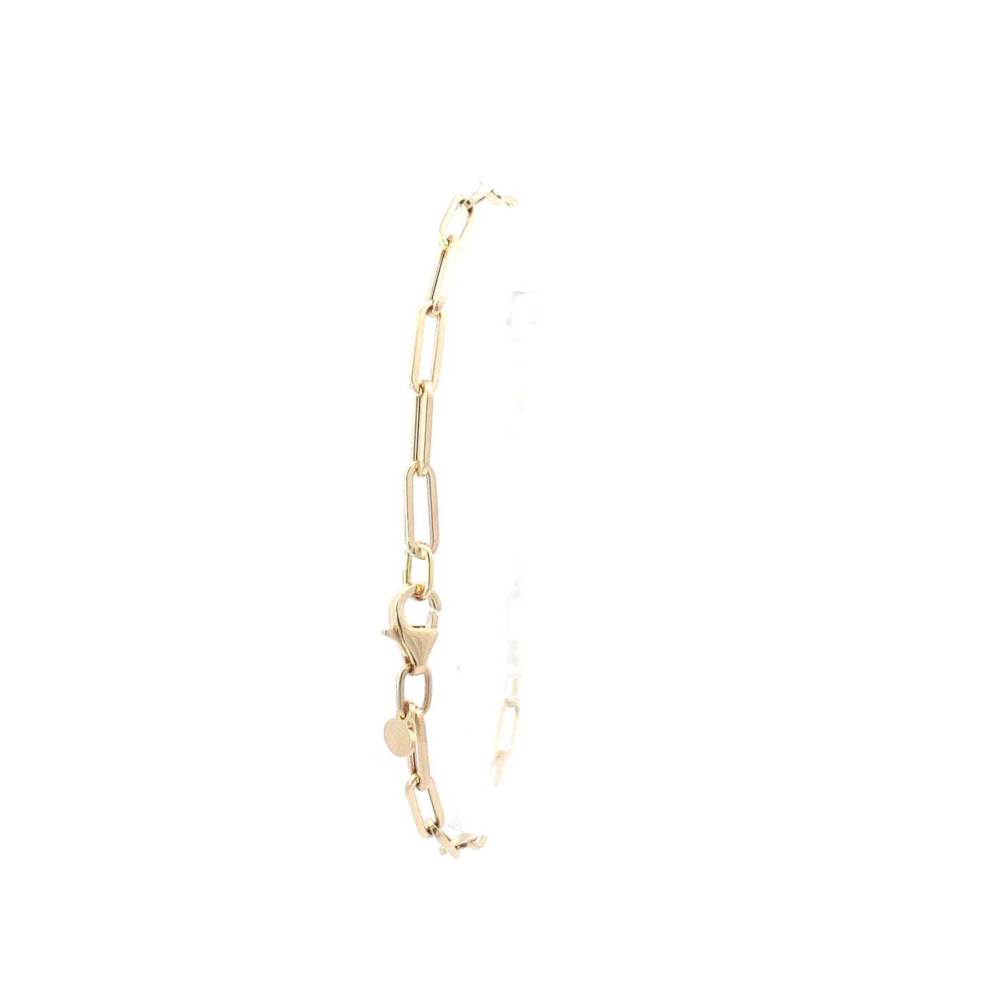 18K Yellow Gold Diamond Paperclip Bracelet