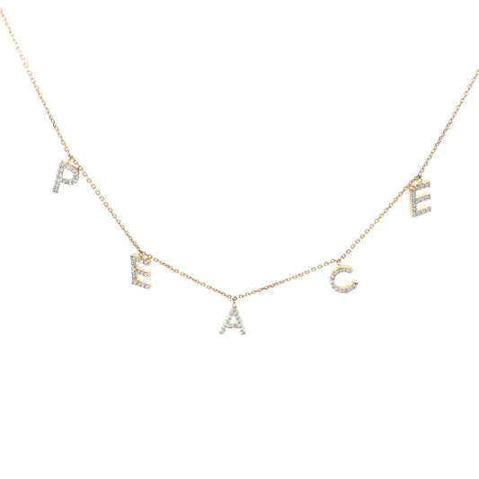 14K “Peace” Diamond Necklace