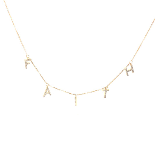 14K “Faith” Diamond Necklace