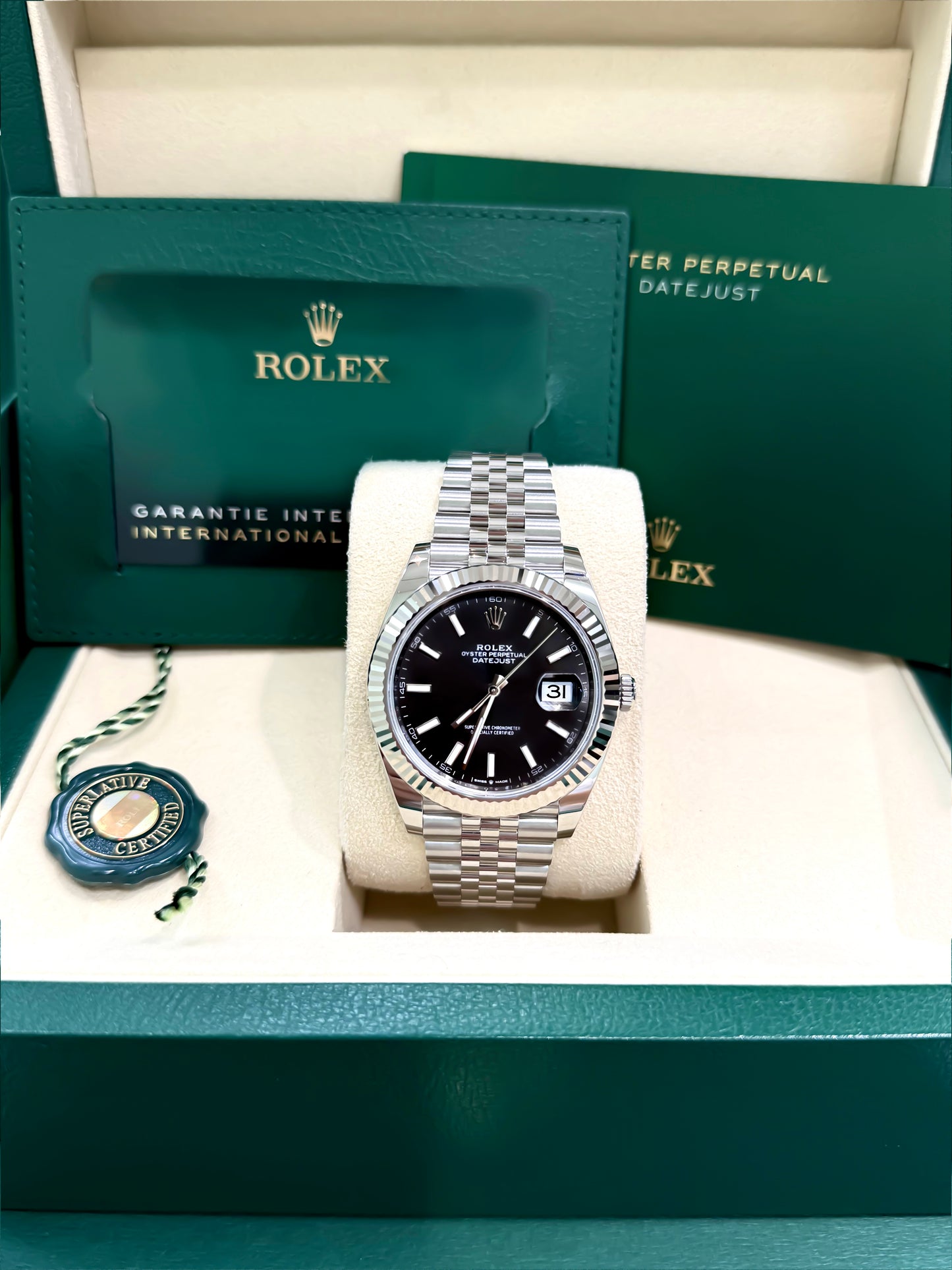Rolex Date Just 41mm 126334 Black Index Dial with Stainless Steel Jubilee Band New, date just 2 Rolex. Date just II. Black stick dial. 