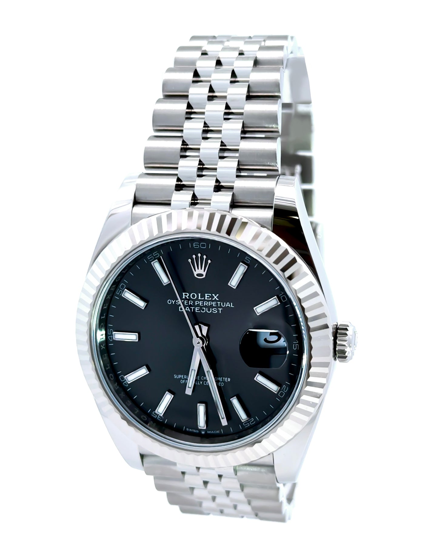 Rolex Date Just 41mm 126334 Black Index Dial with Stainless Steel Jubilee Band New, date just 2 Rolex. Date just II. Black stick dial. 