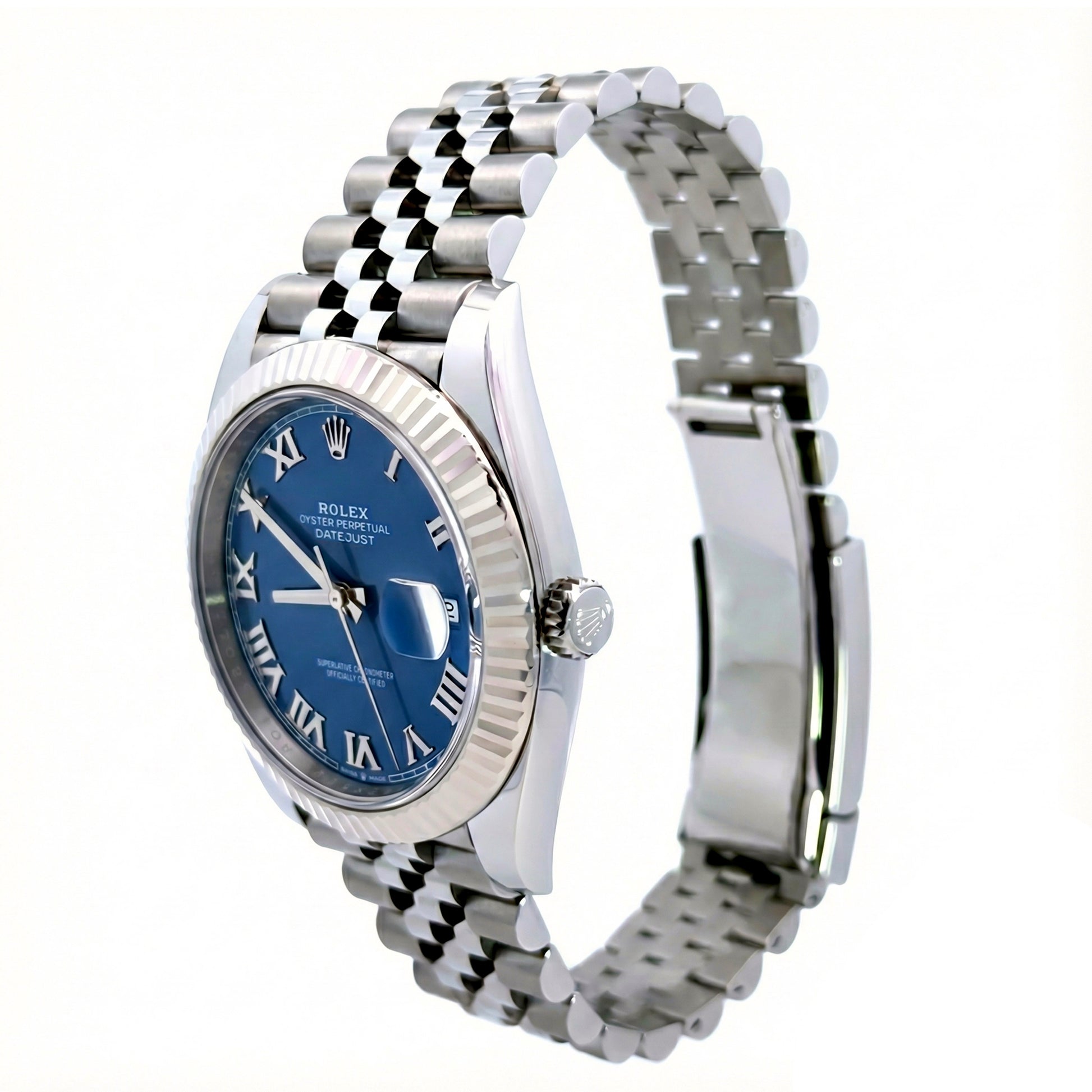 Rolex Date Just 41mm 126334 Blue Roman Numeral Dial with Stainless Steel Jubilee Band New, DATE just 2, date just II