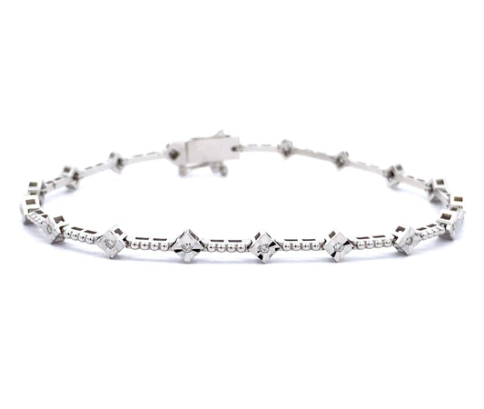 14K White Gold Diamond Bracelet