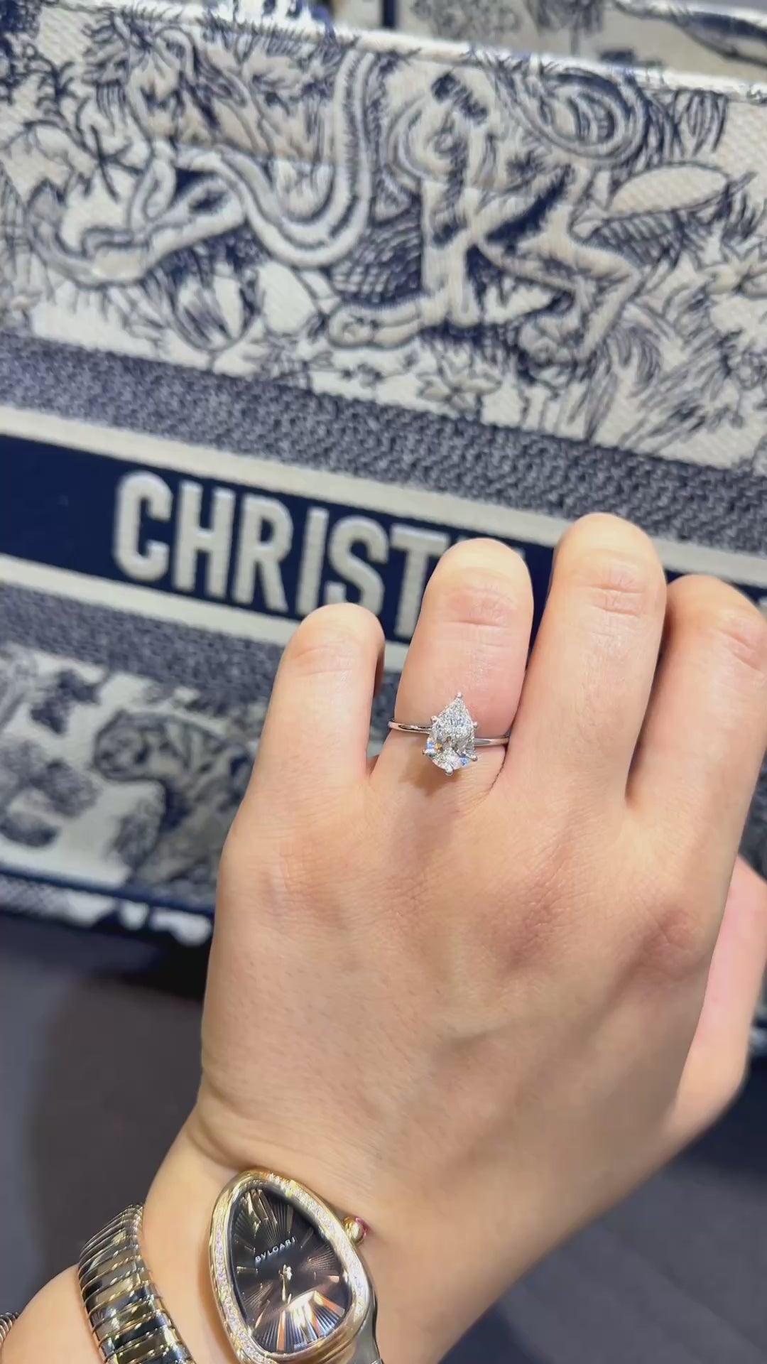 2.50CT Pear Shaped IGI Certified Lab-Grown Diamond Solitaire Engagement Ring